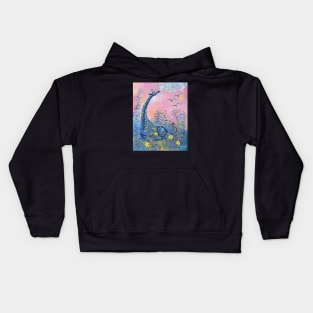 Surrealism-Contemplating Giraffe Kids Hoodie